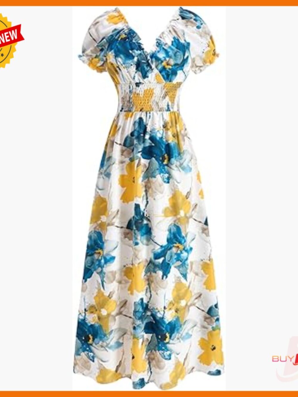 Floral Maxi Dress Wrap V-Neck A-Line Boho Sundress Summer Vacation Party